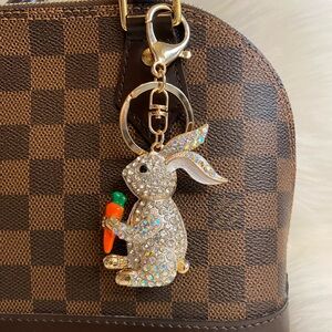 Rabbit bunny bag charm Keychain key ring key fob Bunny With Carrot Easter Gift